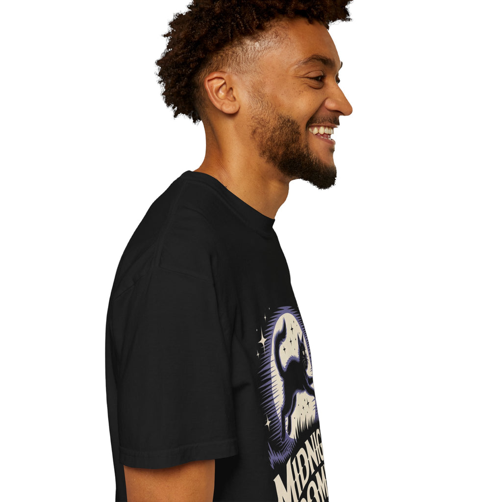 Midnight Zoomies Cat T-Shirt — Retro Lunar Night Cat Design